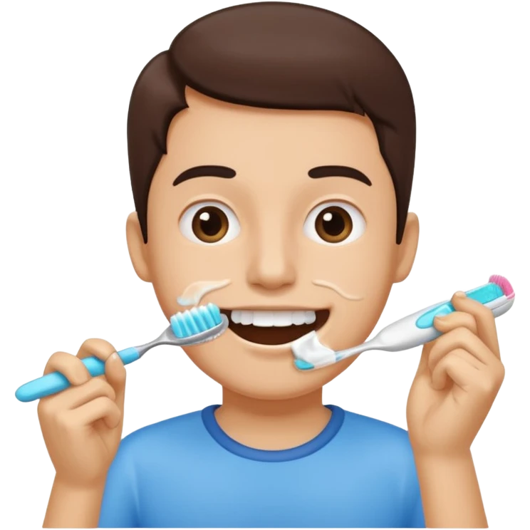 someone brushing their teeth emoji