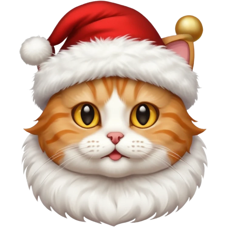 Un gato con gorro navideño emoji