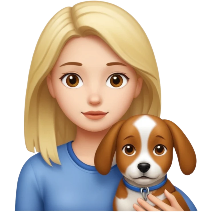Dog and girl emoji