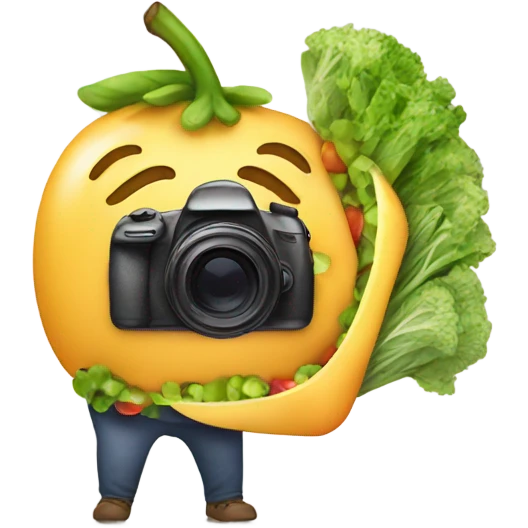 taking picture of healthy food emoji