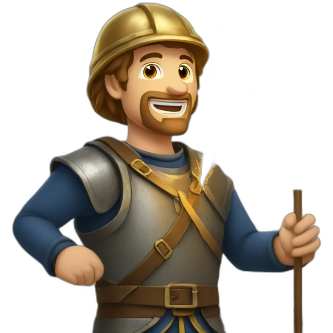medieval Pyrotechnician seeing some fireworks go off in front of him emoji