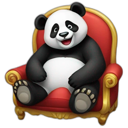a panda sitting on clown lap emoji