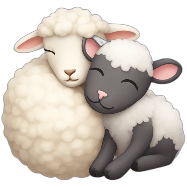 a sleepy lamb and a sleeping cat emoji