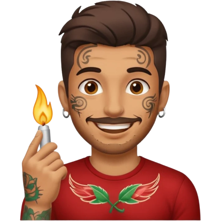 Italina guy with tattoos getting blowjob emoji