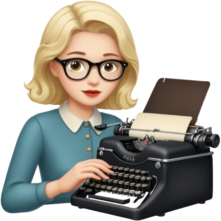woman with vintage typewriter emoji