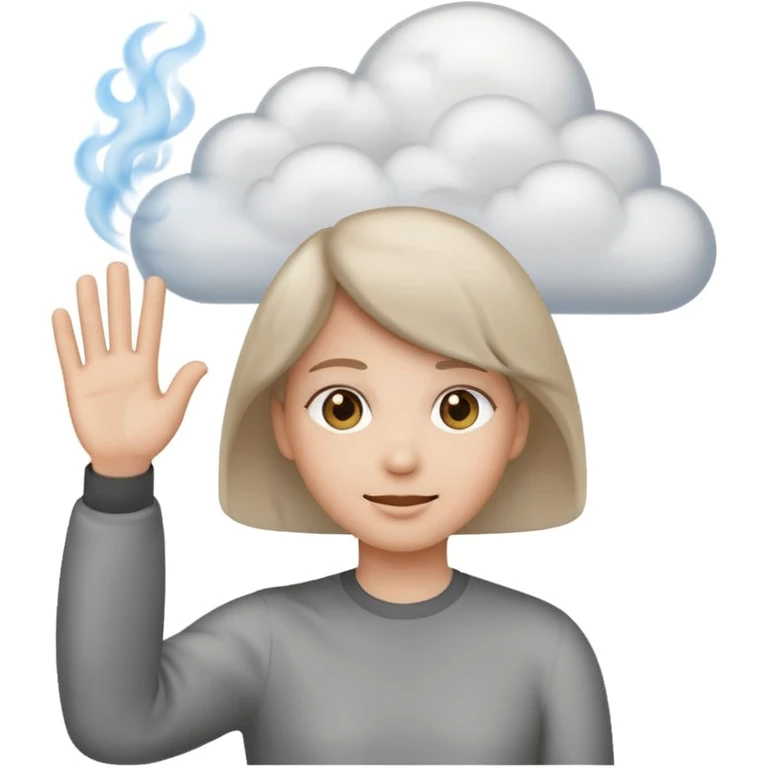 create an emoji with the emojis 👋🏻💨 with an expression like i don't care  emoji