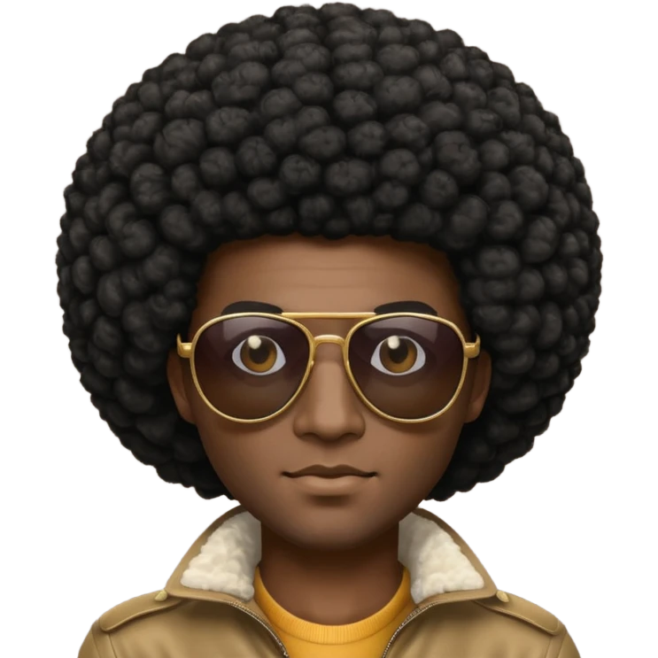 Dark colored man with sunglasses and an afro  emoji