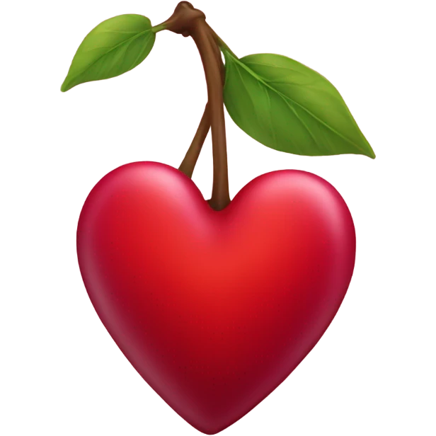 A cherry red heart  emoji