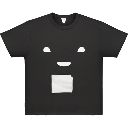 Black tee mockup emoji