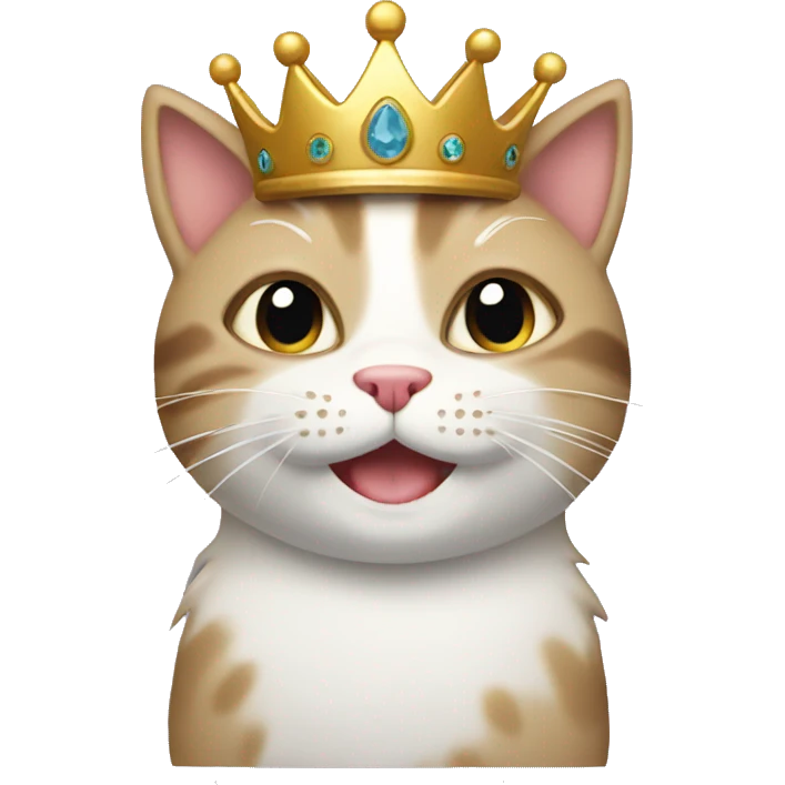 happy cat with crown emoji