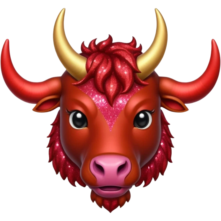 red glitter horned ox emoji