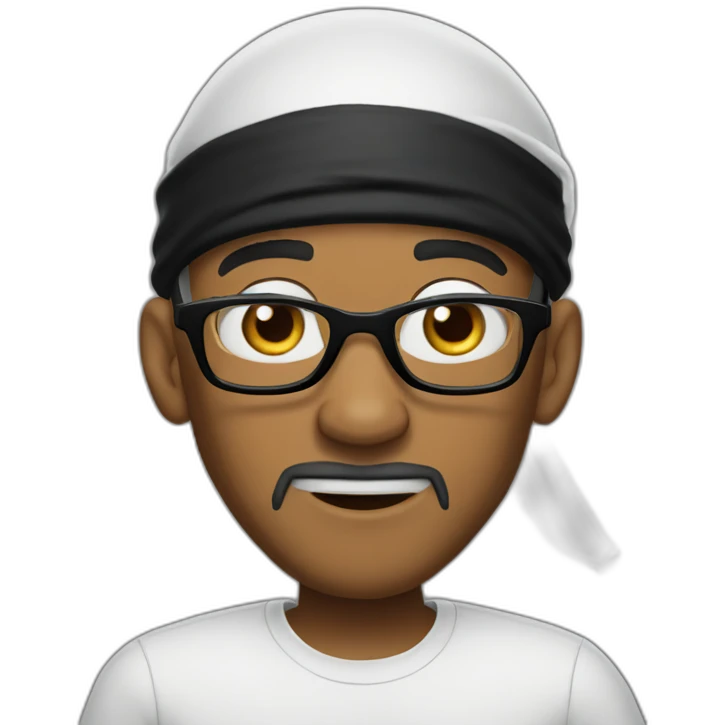 Will smith with black durag and white glasses shocked emoji