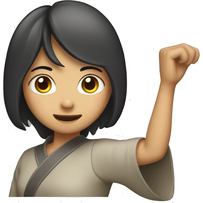 asian girl shaking cowbel emoji