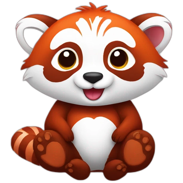 red-panda-love-sign emoji