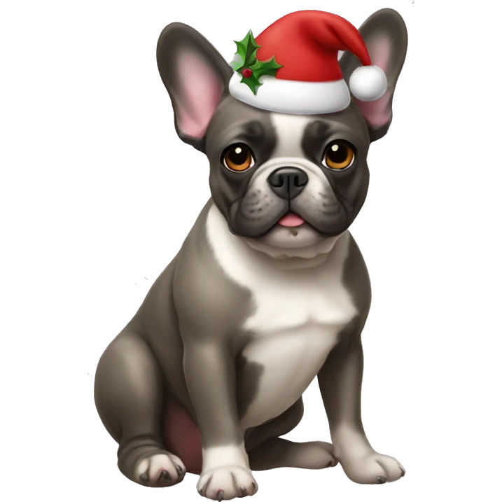 French bulldog christmas emoji