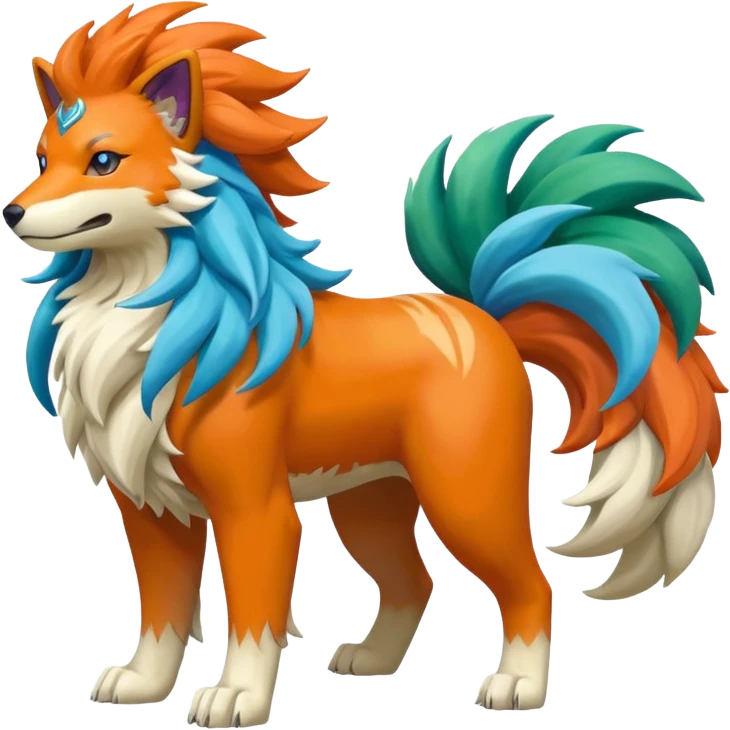Suicune-Aurorus-Arcanine-Meganium-fusion (full body) emoji