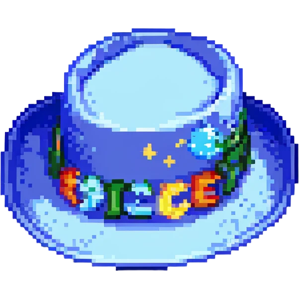 Синяя панамка с разноцветной надписью SPACEME, no background emoji