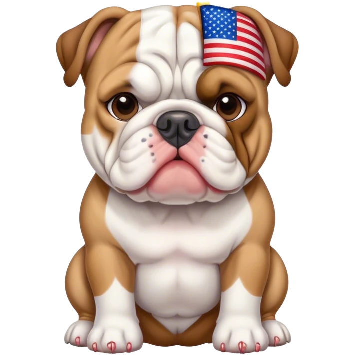 English bulldog with American flag  emoji