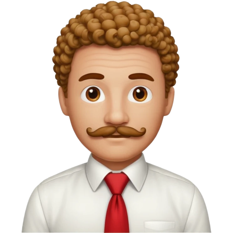 Man with curly mustache & red tie emoji