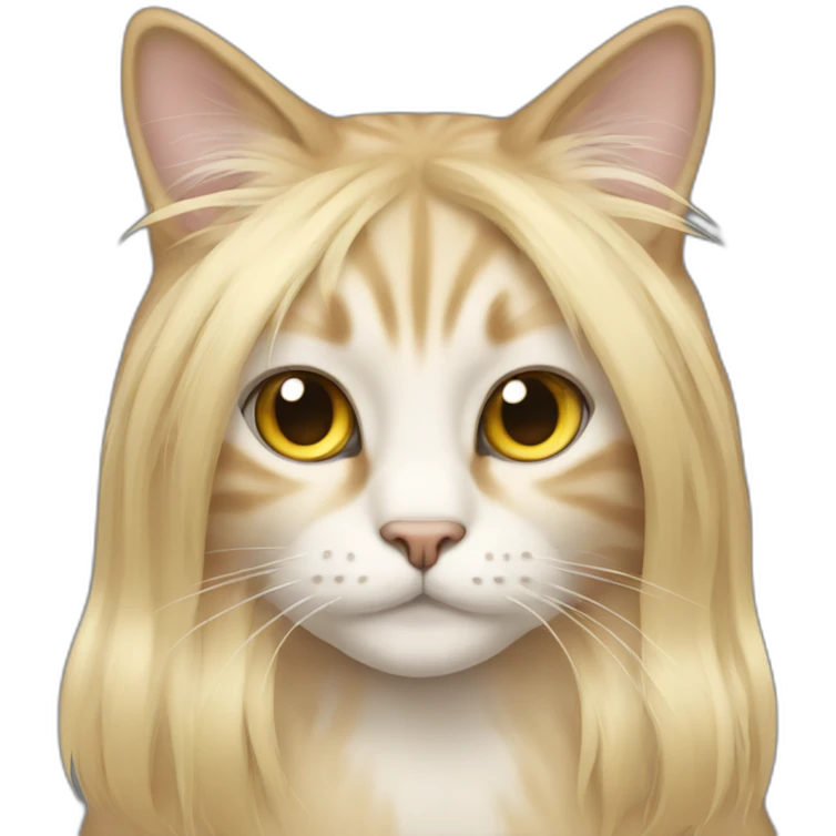 Cat with blonde long hair emoji