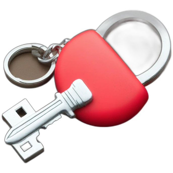 Old silver key with red buoy key ring emoji