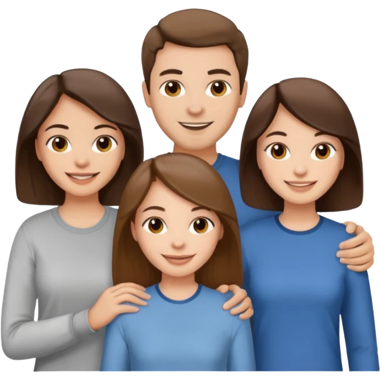 One guy 2 girls  all brunettes emoji