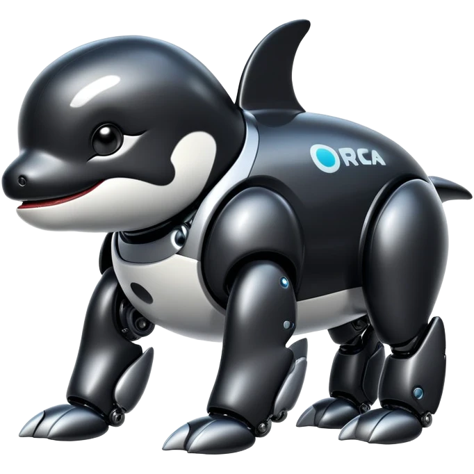 black tubby orca robodog emoji