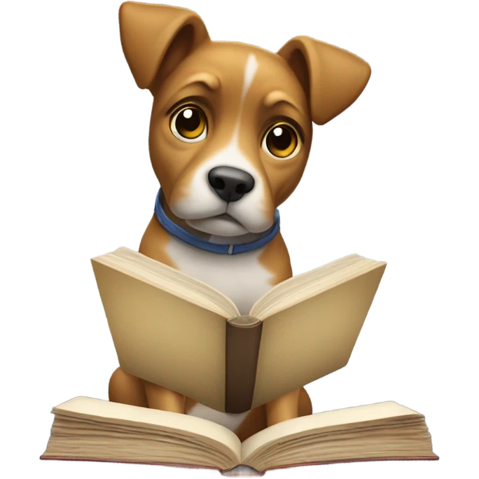 Dog reading emoji
