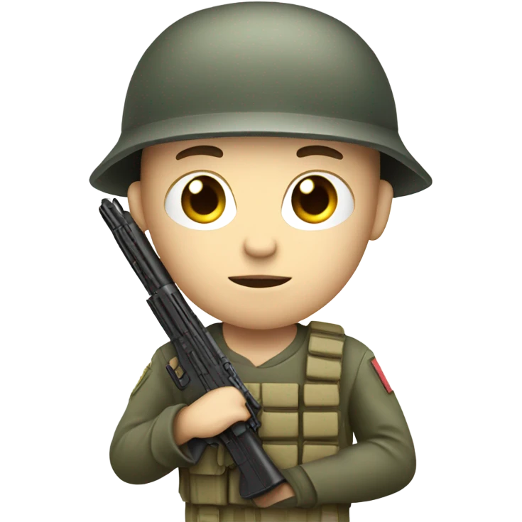 Soldier with a gun white skin emoji