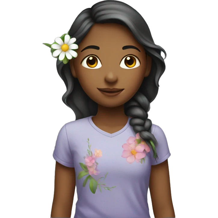 girl with flower emoji