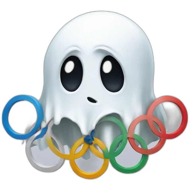 Ghost looking at Olympic rings emoji
