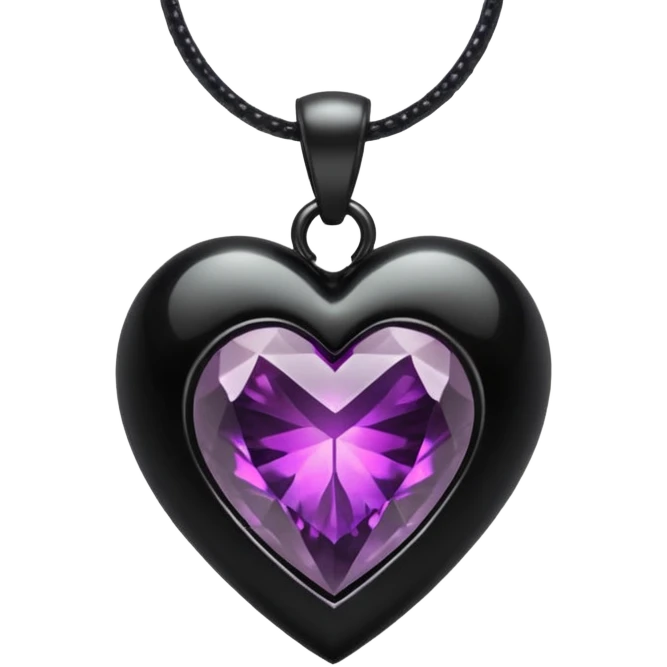 goth heart with a dark crystal pendant emoji