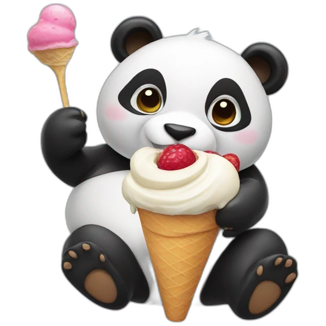 Panda eating ice cream emoji