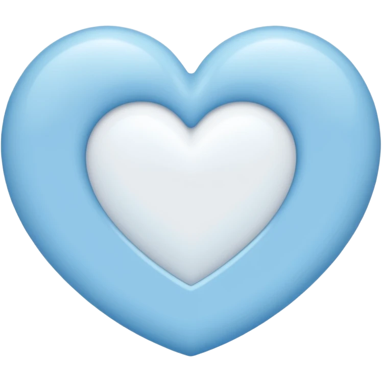half baby blue half white heart with no face emoji