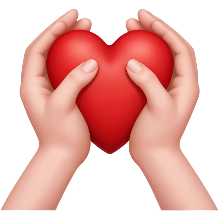 Red Heart between hands emoji