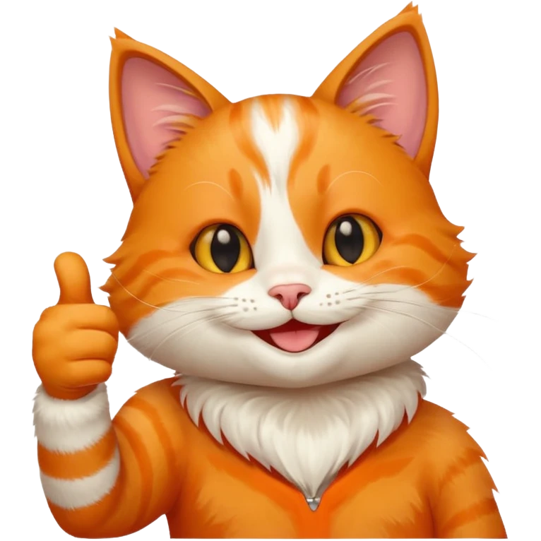 Cat smiling and giving thumbs up emoji