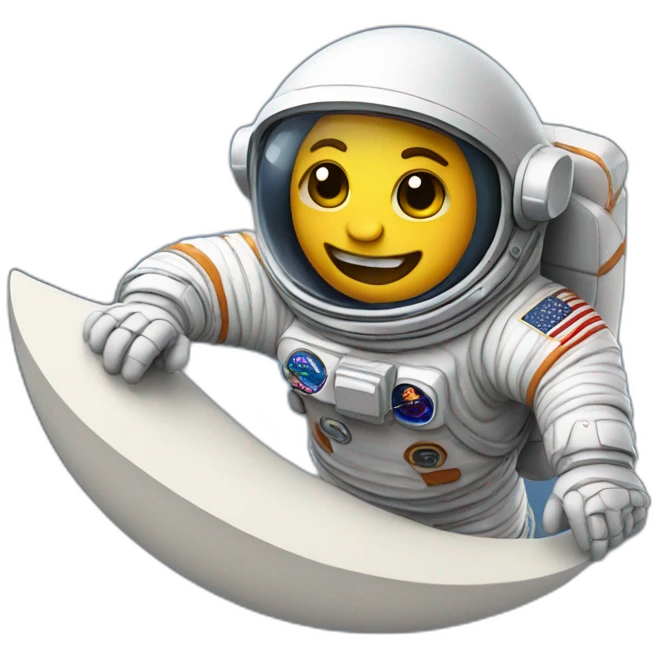 Astronaut surfing on the moon emoji