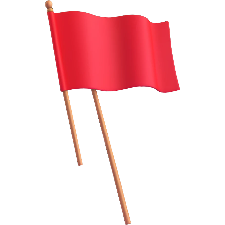 red flag on a wooden stick emoji