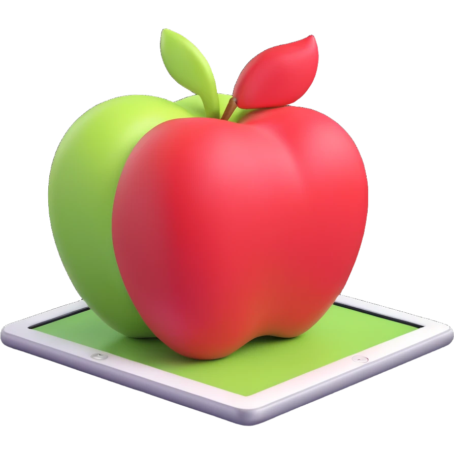 3D surreal iPad device, Apple-inspired, isolated, no accessories, no background emoji