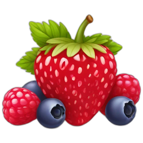 Fraise framboise myrtille emoji