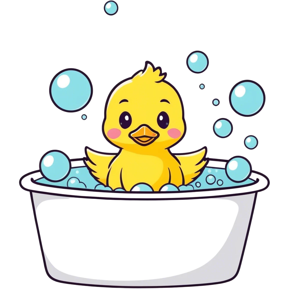  Tub of cute ducks emoji