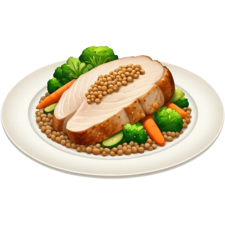 Backed turkey breast with buckwheat and stewed vegetables (zucchini, carrots) emoji