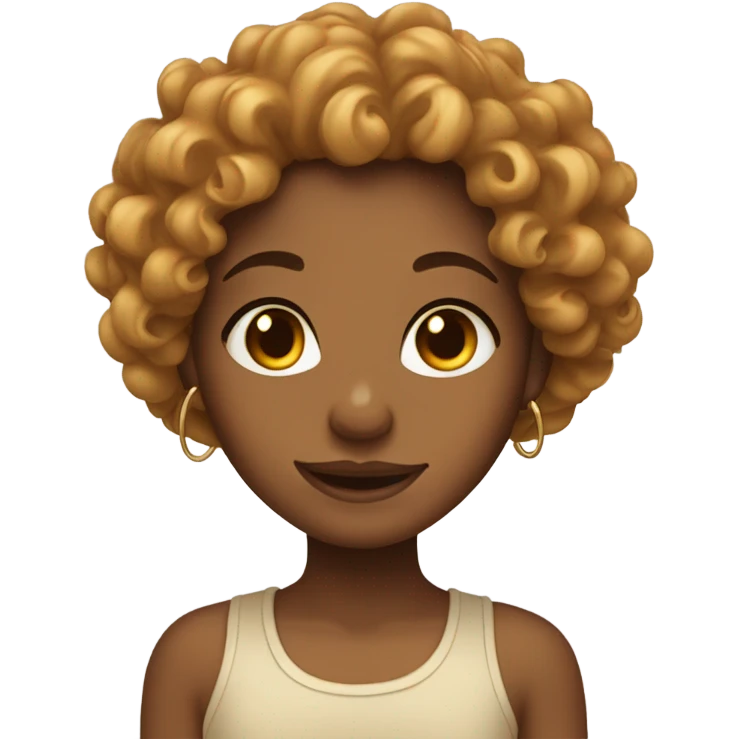 Caramel skin girl with curly hair and face piercings  emoji