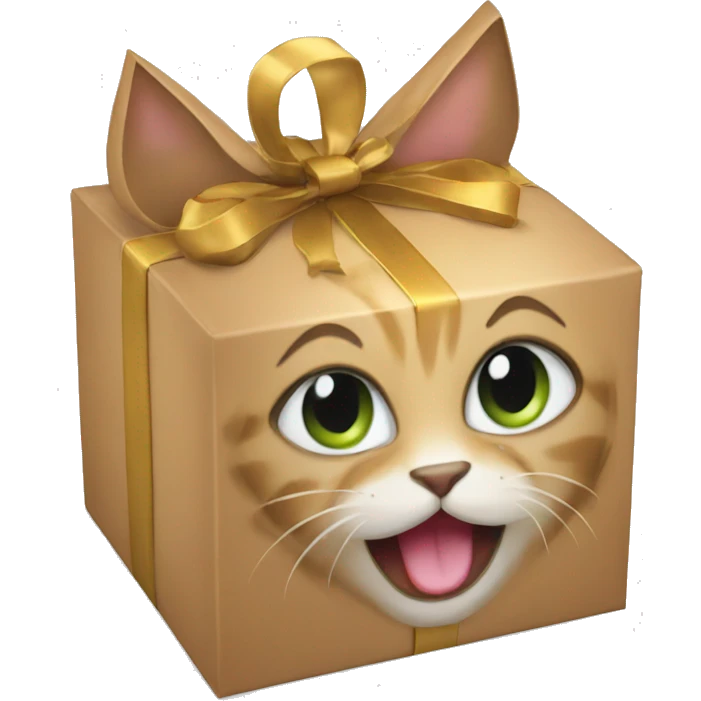 cat gift box emoji