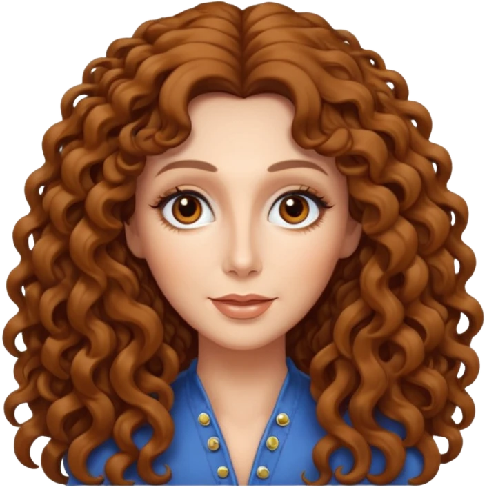 Cher with long curly hair emoji