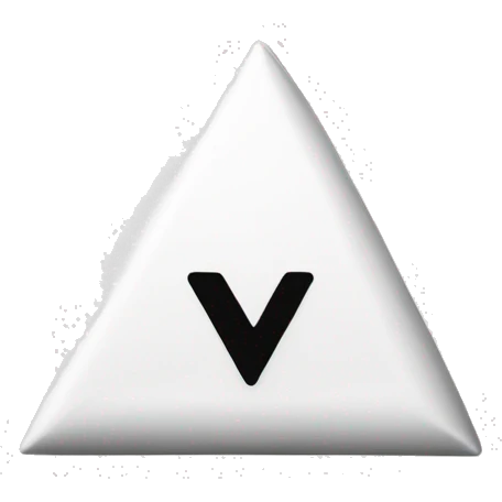 a white V letter with the play video symbol, the triangl lie youtube but in white, within the V letter emoji