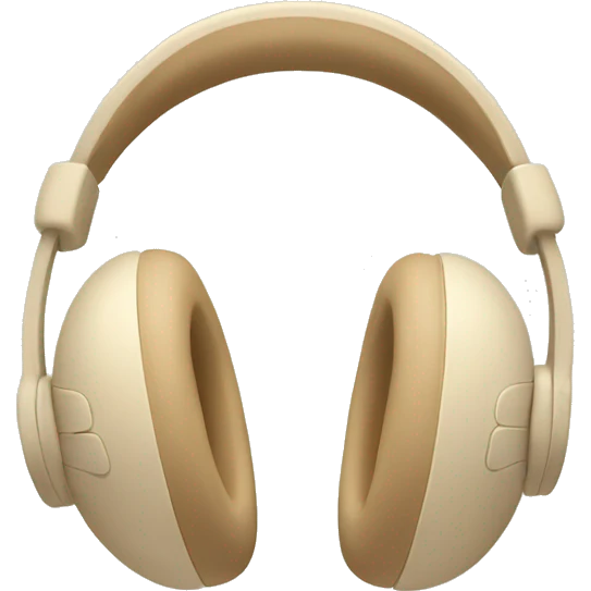 beige apple headphones with beige bows on the sides emoji