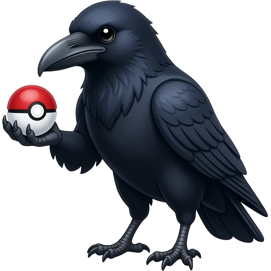 Raven holding pokeball in talons emoji