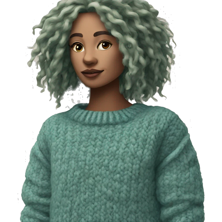 Sage blue green chunky knit sweater  emoji