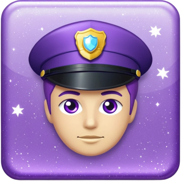 Glitter Purple and Cian police emoji